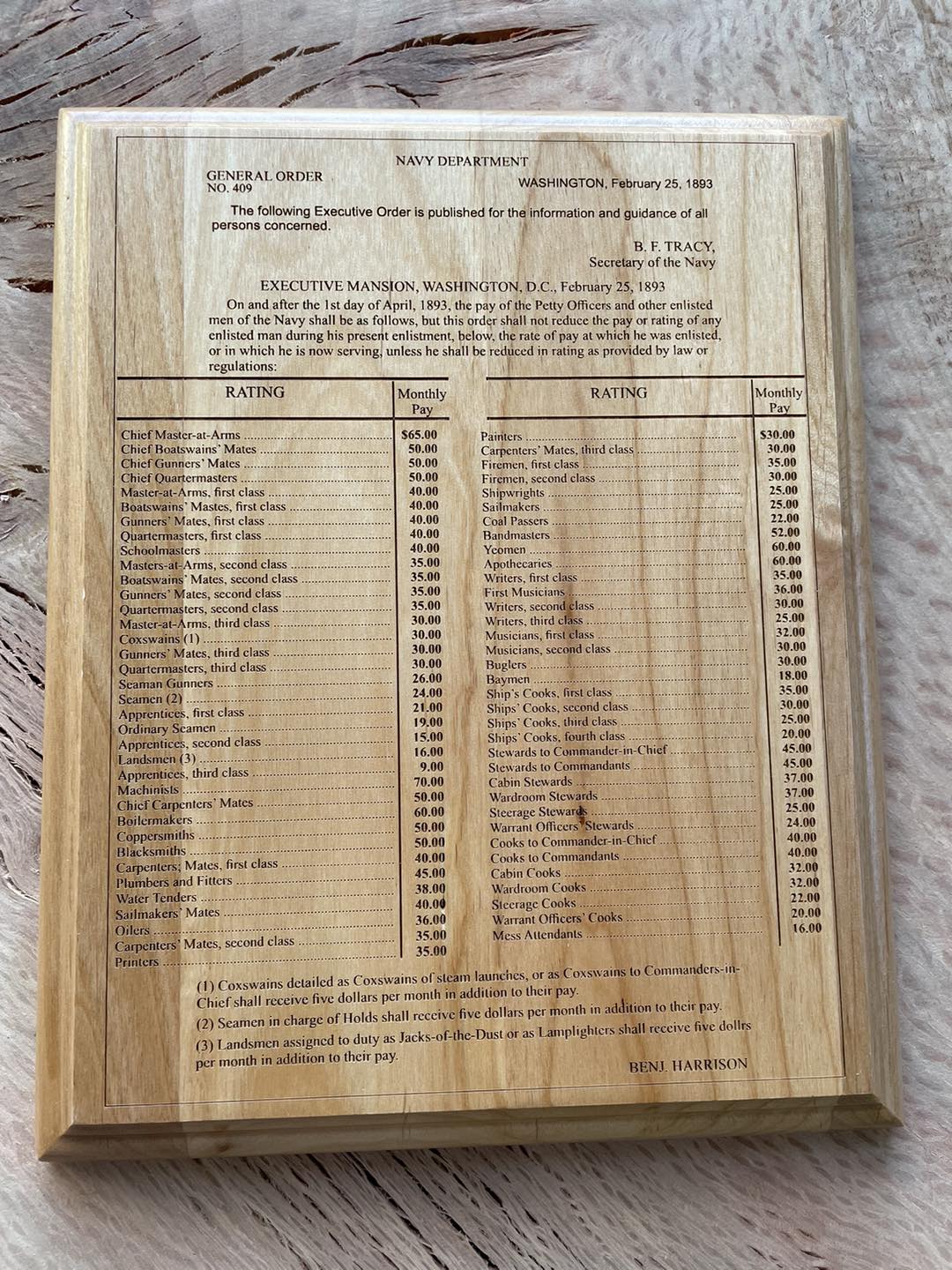 General Order 409 Plaque