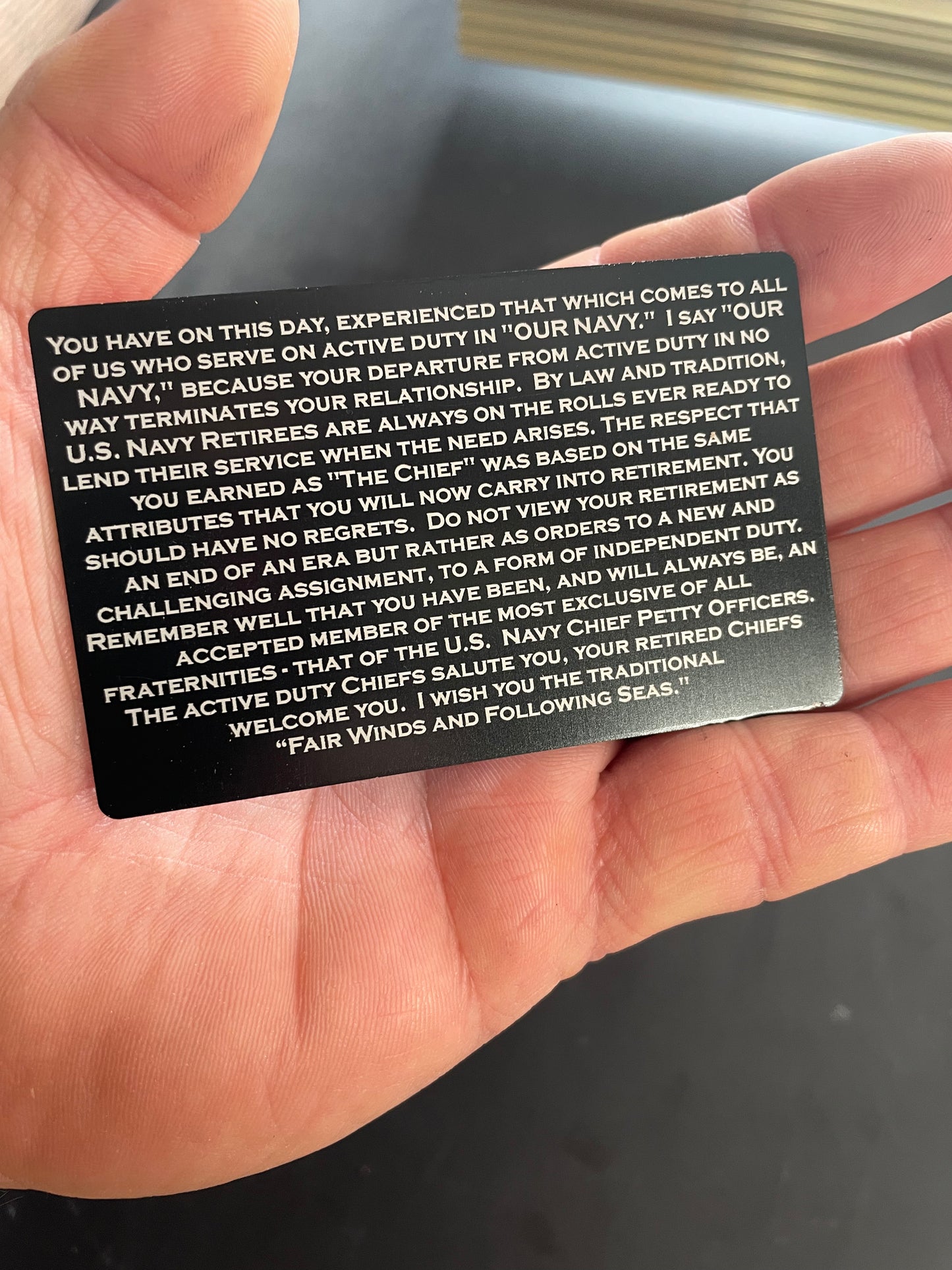 Navy Chief Retirement Card