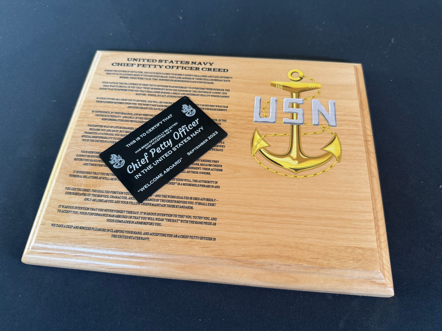 Chief Petty Officer Creed Plaque and CPO Card (Set)