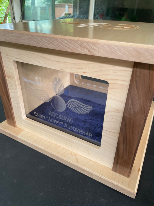 Hat Box Window Engraving, Text Only