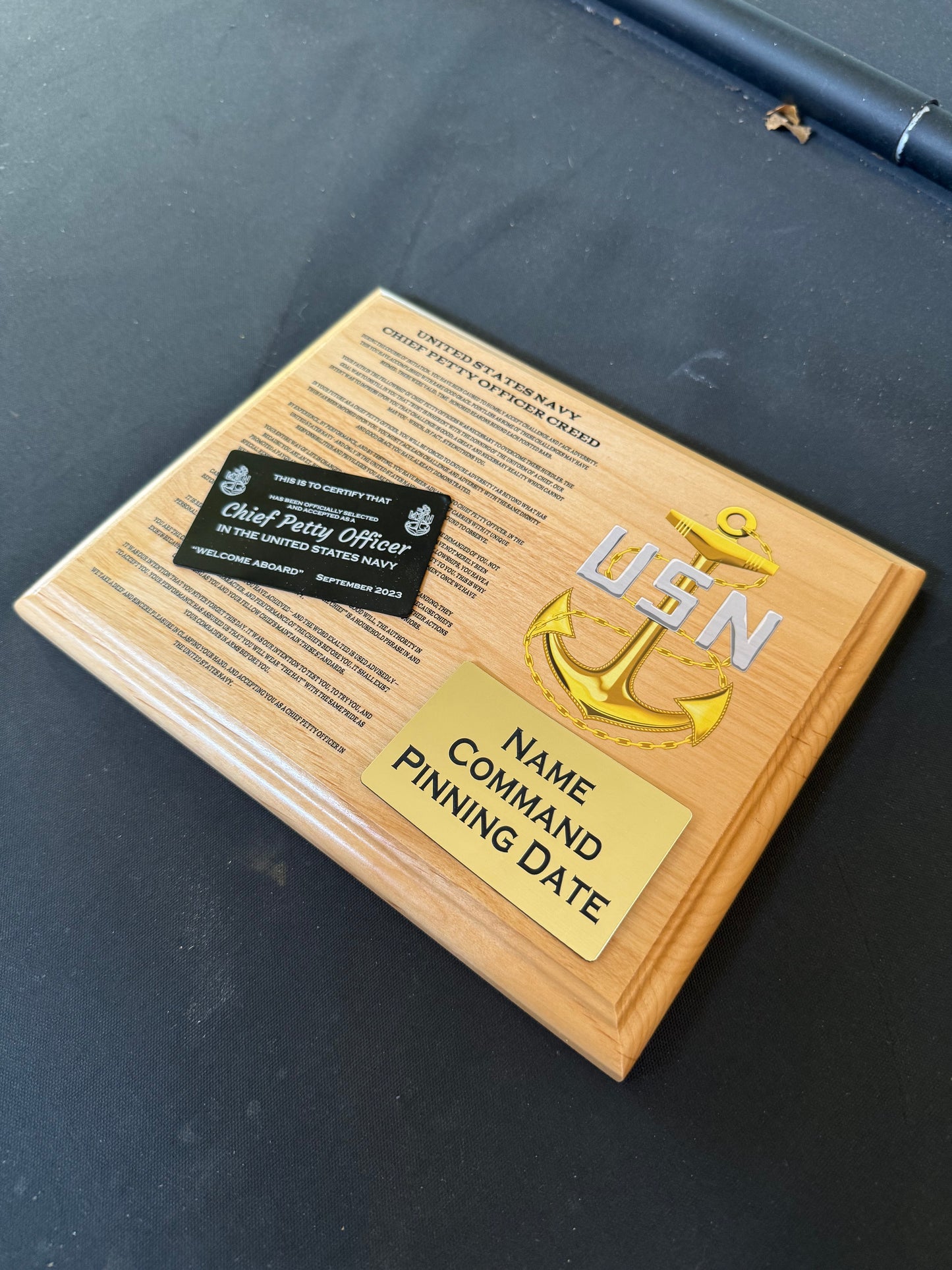 Chief Petty Officer Creed Plaque and CPO Card (Set)