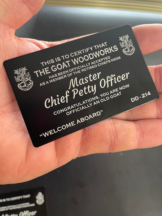 Navy Chief Retirement Card
